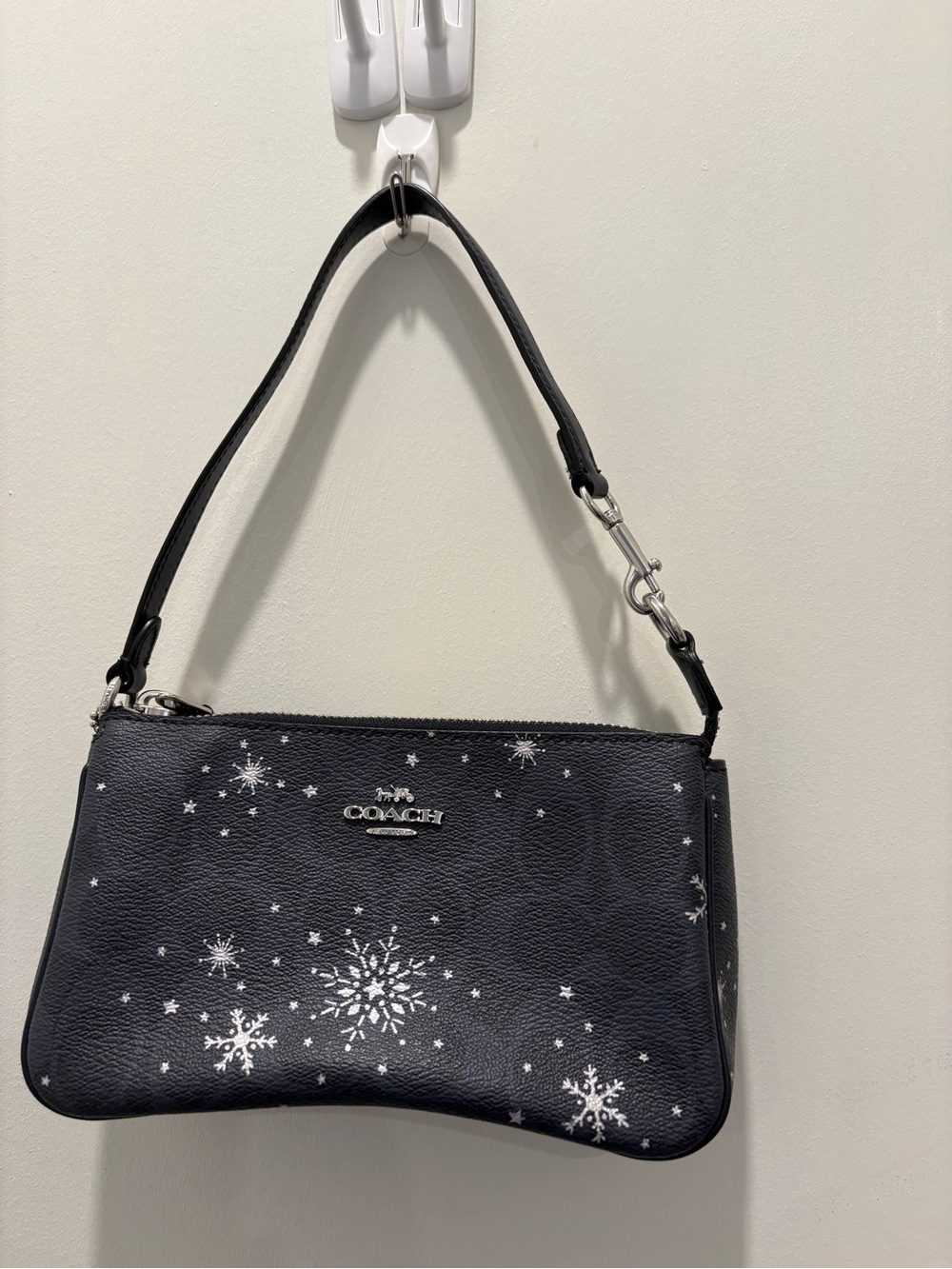 Coach Navy Snowflake Print small bag